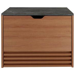Balcao Gabinete 1 Gaveta Ripada Bn3613 Amendoa Marmore Lunar