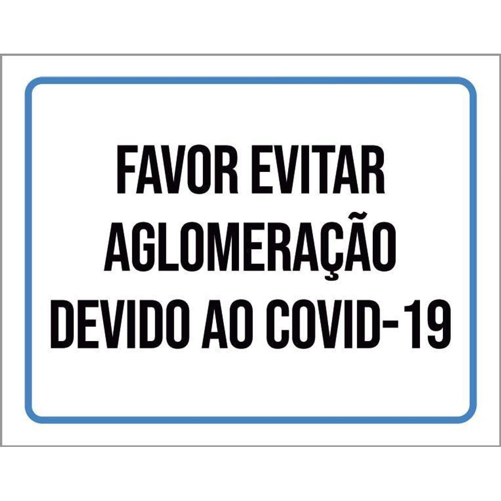 Placa De Sinalização - Favor Evitar Aglomeração 36X46