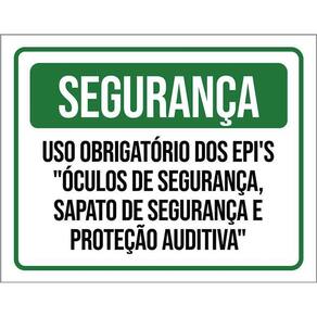 Placa Segurança Uso Obrigadório Epi Óculos Sapato 36X46
