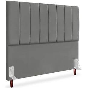 Cabeceira Queen 160cm Arlla Suede Cinza Rm Cinza