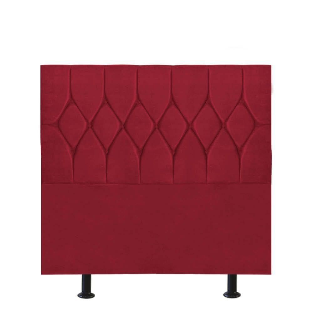 Cabeceira Estofada Istambul Capitonê 100cm Solteiro Box Quarto Suede Vermelho - Gat Magazine