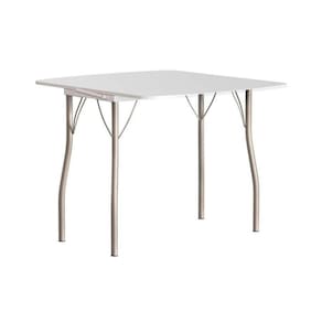 Mesa De Sala Jantar Dobrável 216 Prata-courino Branco Carraro