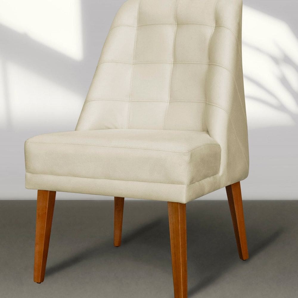 Kit 02 Cadeiras de Jantar Paris Suede Bege