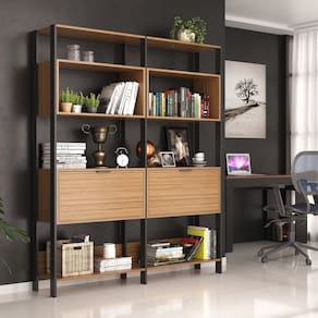 Estante para Sala de Estar - 144,5 X 183 X 32 Cm Montana/ Preto