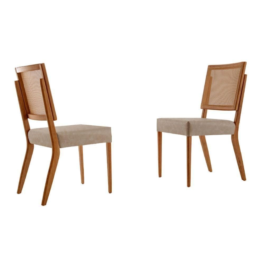 Conjunto Com 2 Cadeiras Aila Moderna Mobília Milano- Cinam.imbuia