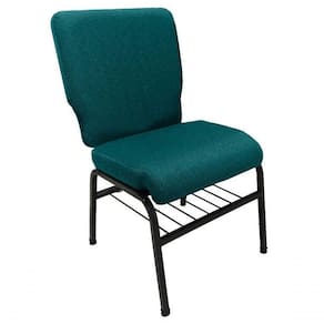 01 Cadeira Para Igrejas C/ Porta Biblía E Porta Cálice Verde