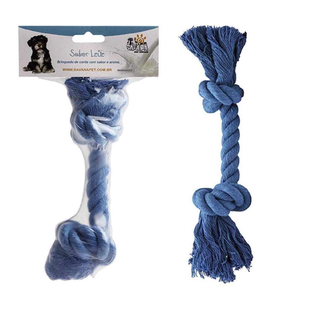 Brinquedo Corda Com Aroma De Leite No Azul Para Caes