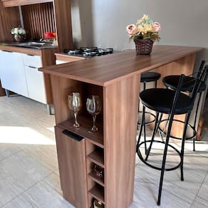 Bancada para Cozinha com Adega 1 Porta com Prateleira Manchester