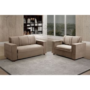 Conjunto de Sofá Maceió 2 e 3 Lugares Cappuccino