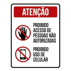 Placa Proibido Acesso Celular Pessoas Não Autorizadas 36X46