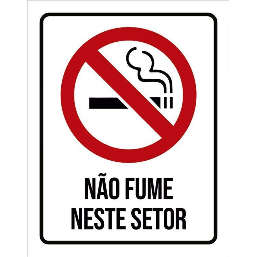 Kit 3 Placas Sinalização Não Fume Neste Setor