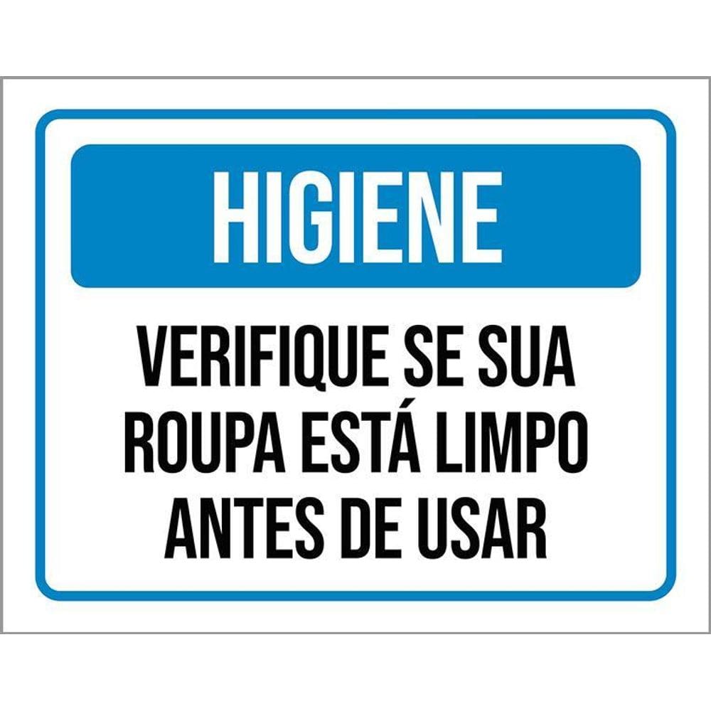 Placa Higiene Verifique Sua Roupa Está Limpa 36X46