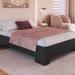 Cama de Casal Queen Box com Estrado Fixo 160 Xangai Grafite