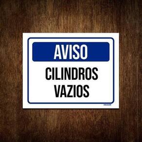 Placa De Sinalização Segurança Aviso Cilindros Vazios 36X46