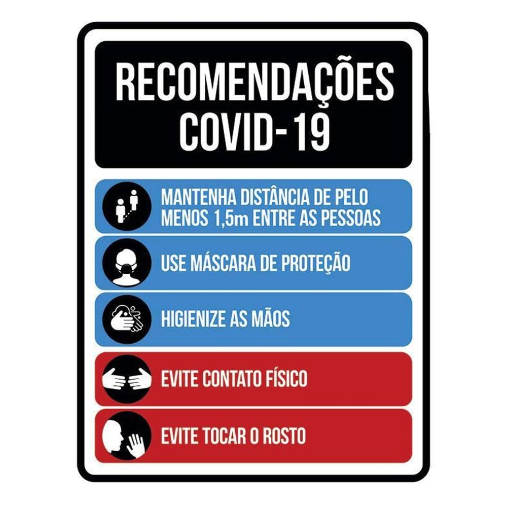 Placa Sinalização Recomendações Distanciamento Social 36X46