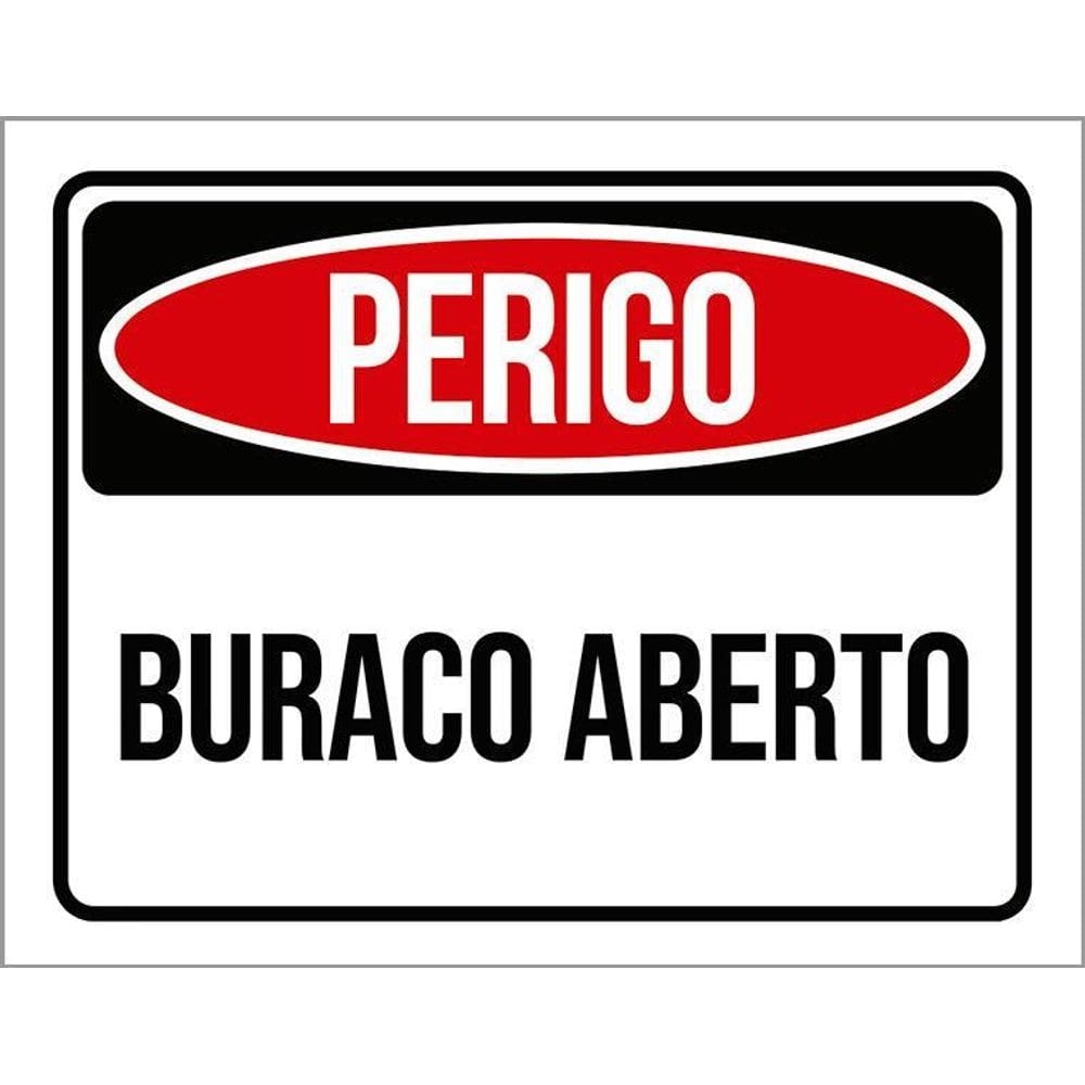 Placa Perigo Buraco Aberto 36X46