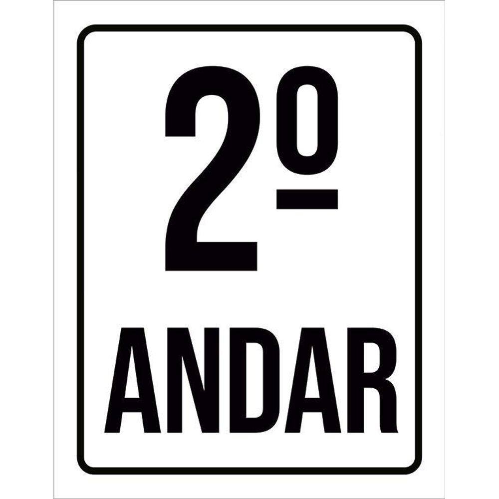Kit 3 Placas Sinalização Ambiente Identificação 2º Andar