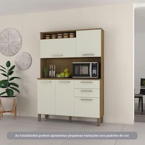 Cozinha Compacta 5 Portas E 2 Gavetas Com Tampo Luciane Móveis Carvalho Arenas