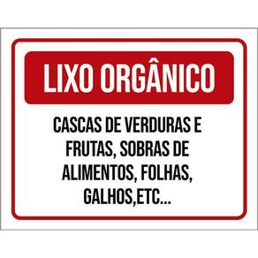 Placa Lixo Orgânico Cascas Verduras Frutas 36X46
