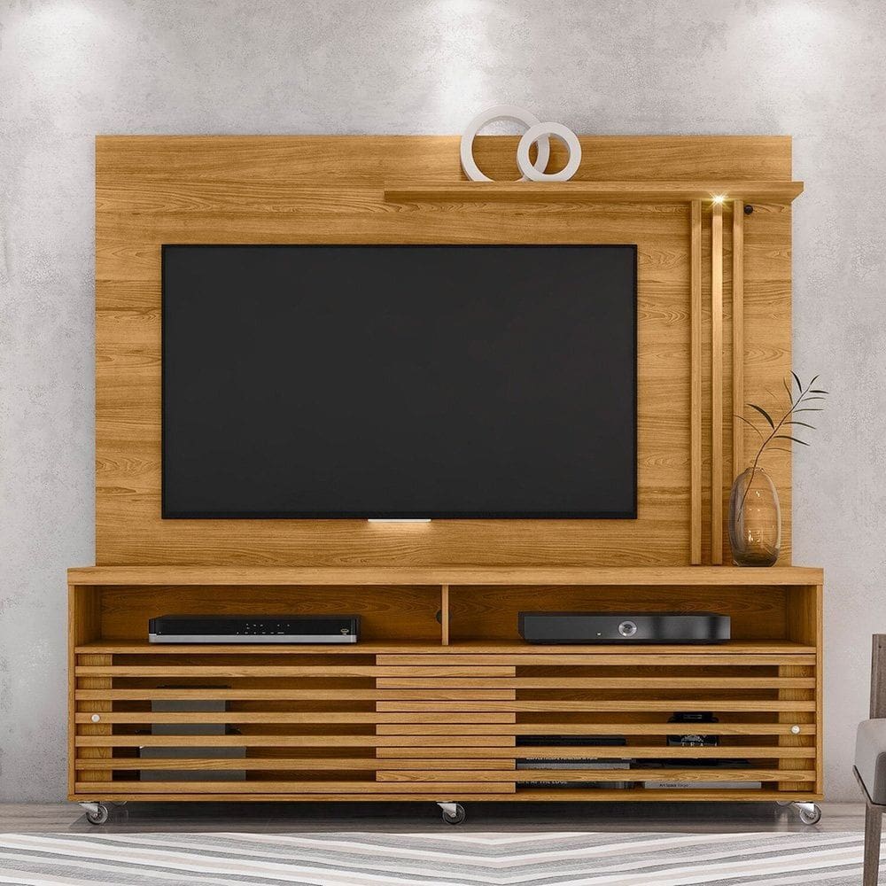 Rack com Painel para Tv até 65 Polegadas 2 Portas 2 Nichos 182cm Frizz Cumaru