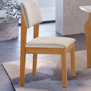 Kit 2 Cadeiras para Sala de Jantar Jade Castanho /Creme/Off White