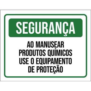 Kit 3 Placas Segurança Manusear Produtos Químicos