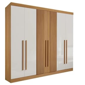 Guarda Roupa 6 Portas 6 Gavetas Da Vinci Plus Ripado Cinamomo Off White