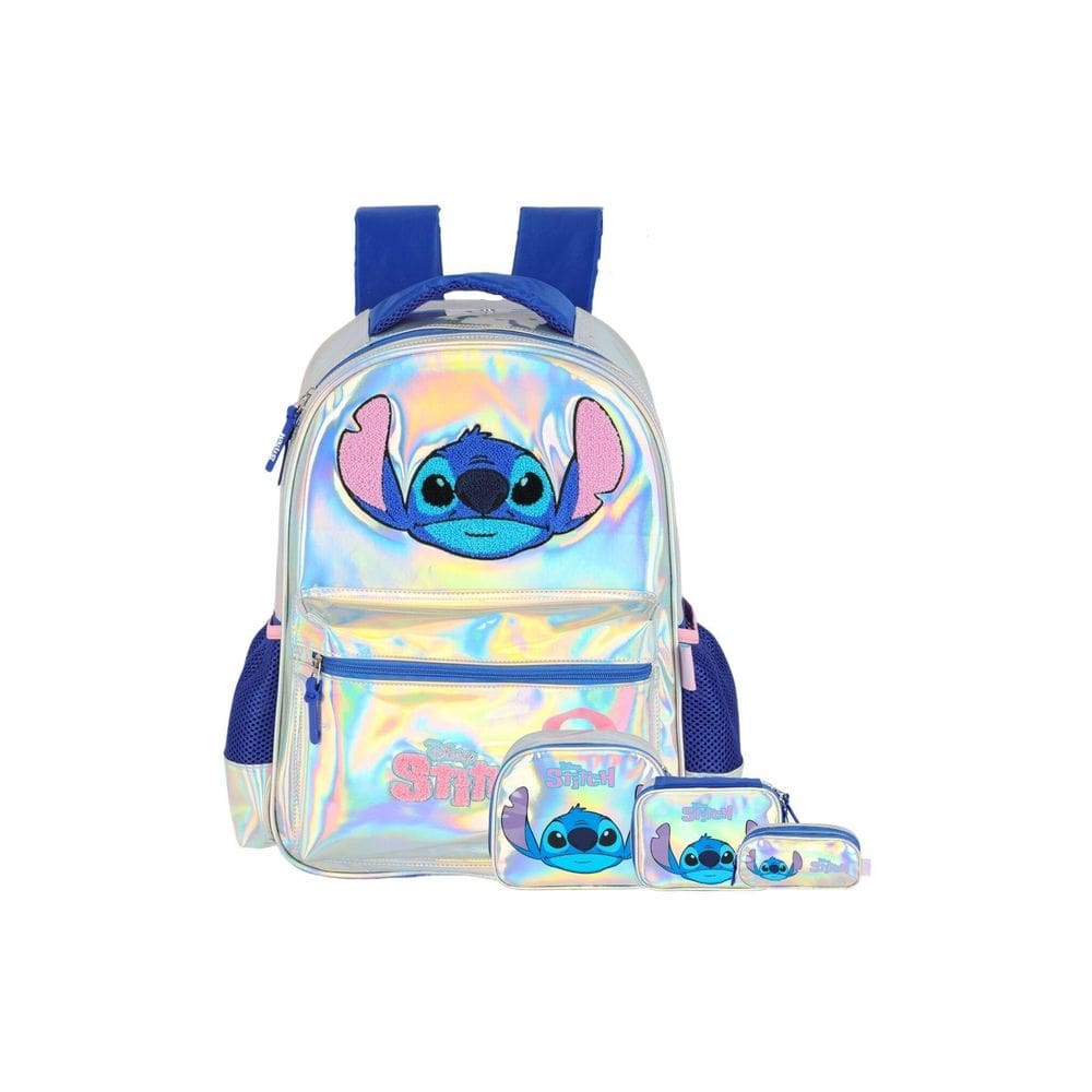 Kit Escolar Lilo Stitch 3D Mochila Costas+Lancheira+Estojos