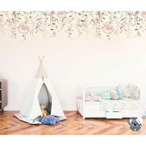 Adesivo De Parede Florais E Folhagens Boho Candy Color