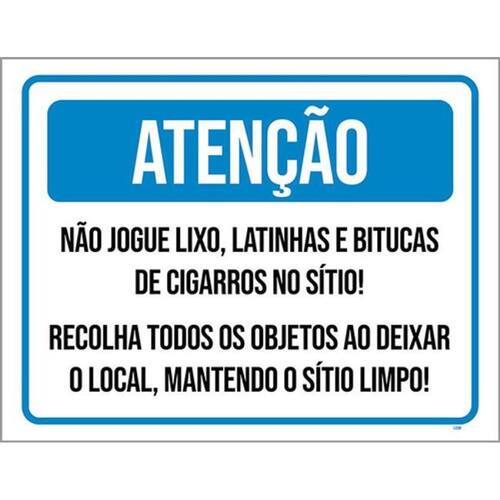 Kit 3 Placas Atenção Não Jogue Lixo | Casas Bahia