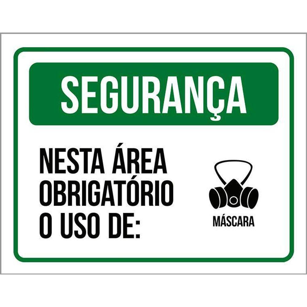 Placa De Segurança - Nesta Área Obrigatório Máscara 36X46