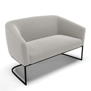 Sofá Namoradeira 2 Lugares Base Industrial Pto Stella Bouclê Cinza D03 - D`rossi