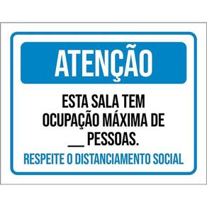 Placa Distanciamento Social Esta Sala Ocupação Máxima 36X46