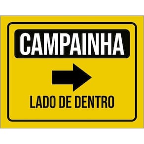 Placa De Sinalização - Campainha Lado De Dentro 36X46