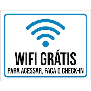 Placa Sinalização Wifi Acessar Faça Check-In 36X46