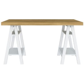 Escrivaninha Art Ii Mesa Estilo Cavalete Com Prateleiras Olmo branco