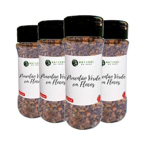 Pimentão Verde Em Flocos Premium Kit 4 Pote Com Dosador 40G