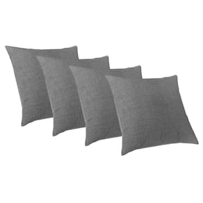 Kit 4 Capas Almofadas Luxo 50X50 Suede Premium Cinza Claro