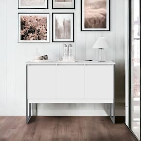 Buffet Classico Com 3 Portas Veneza Branco Preto