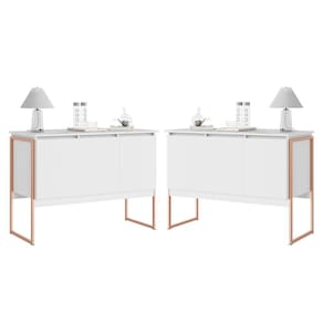 Conjunto De Buffets Industriais Milão Branco Cobre