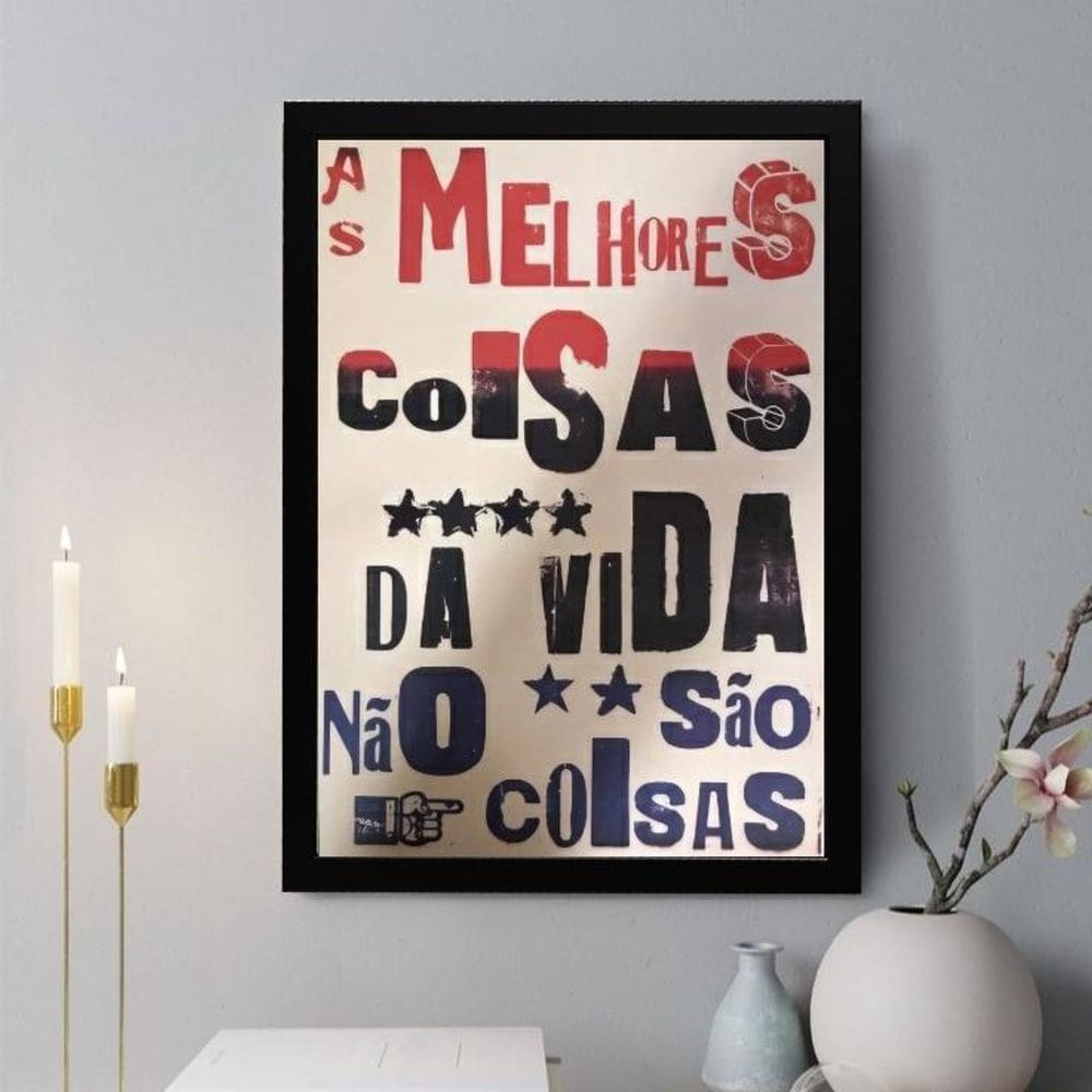 Quadro Decorativo As Melhores Coisas Da Vida 24X18Cm - Vidro