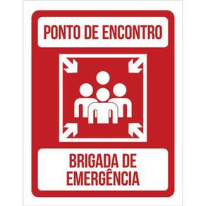 Kit 3 Placas De Sinalização - Ponto Encontro Brigada