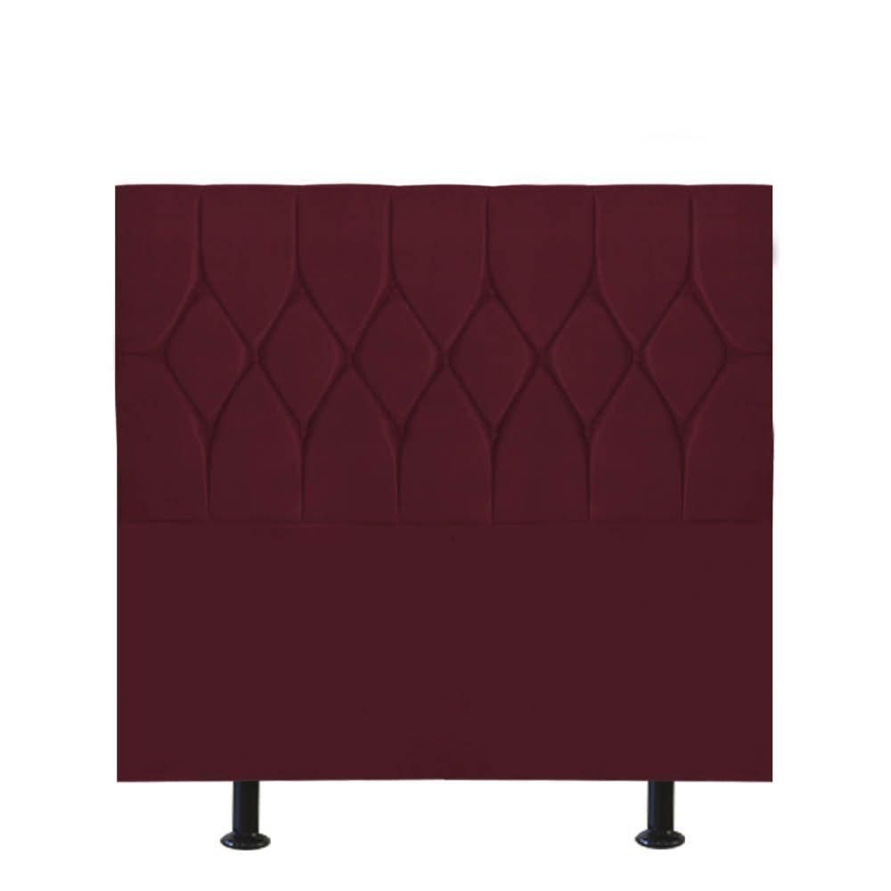 Cabeceira Estofada Istambul Capitonê 100cm Solteiro Box Quarto Suede Bordô - Gat Magazine