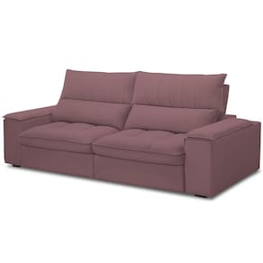 Sofá Retrátil Reclinável Para Sala De Estar Living 250cm Nápoles F04 Veludo Lilás - Lyam Decor