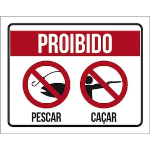 Kit 3 Placas Proibido Pescar Caçar Propriedade Particular