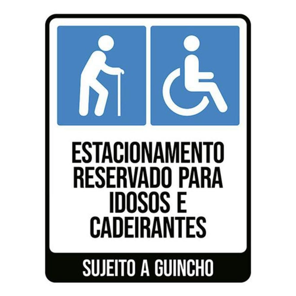 Kit 3 Placas Estacionamento Reservado Idosos E Cadeirantes