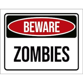 Kit 3 Placas Decorativa - Beware Zombies Perigo Zumbis