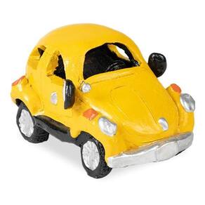 Fusca De Barro Amarelo Artesanal Decorativo 17,5X10Cm