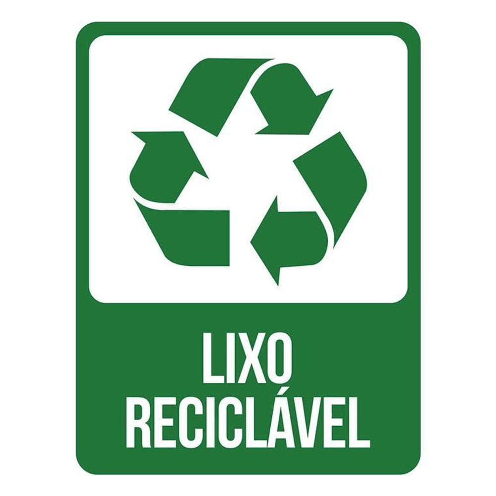 Placa De Sinalização - Lixo Reciclável  36X46 