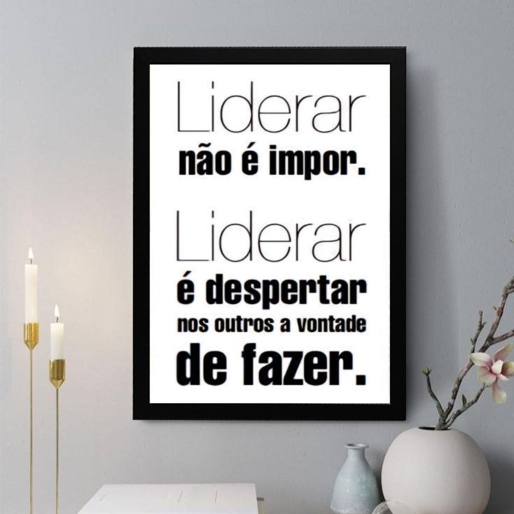 Quadro Decorativo Liderar Não É Impor 45X34Cm - Com Vidro